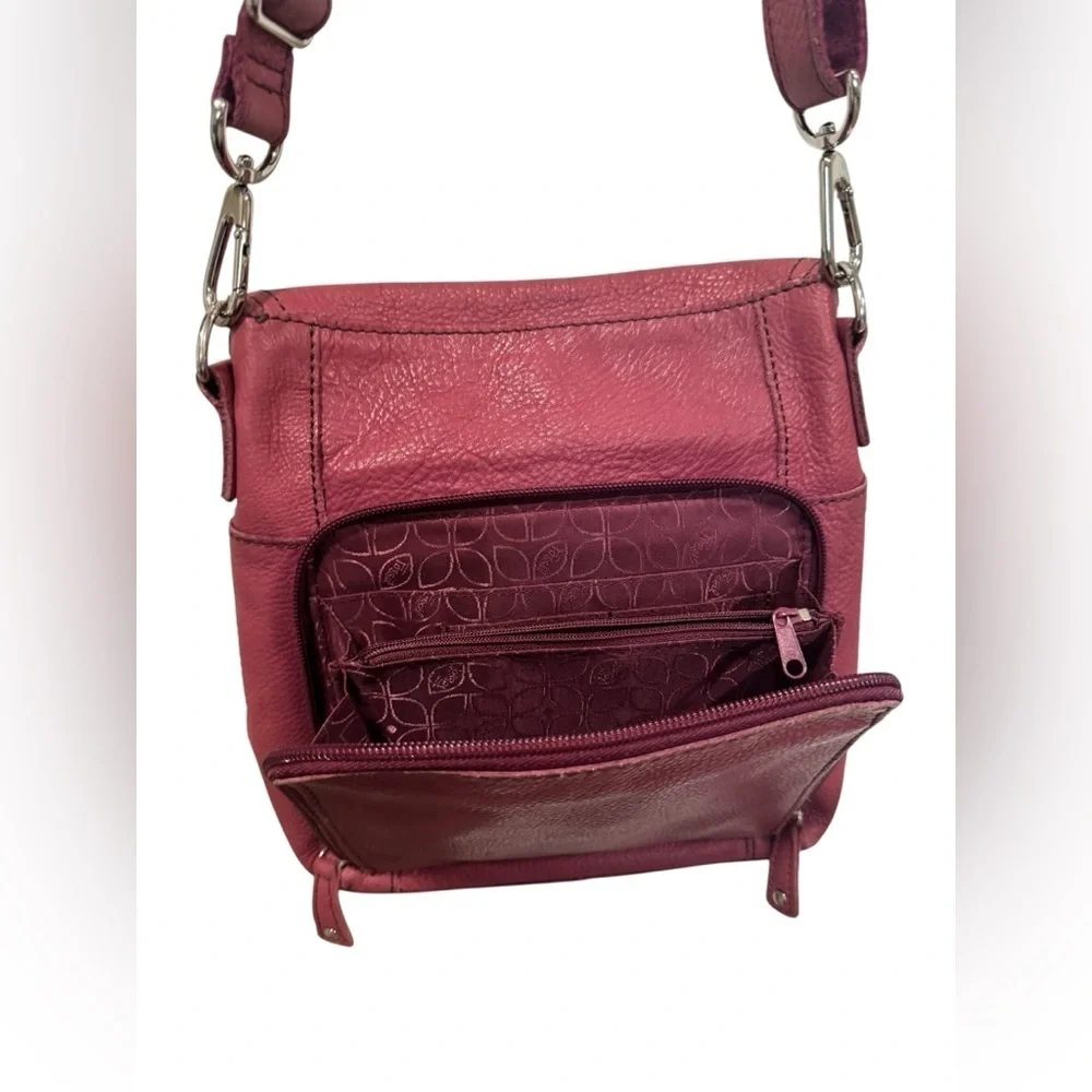 Fossil | Wallet Pocket Bag Womens Plum Leather Detachable Strap Crossbody